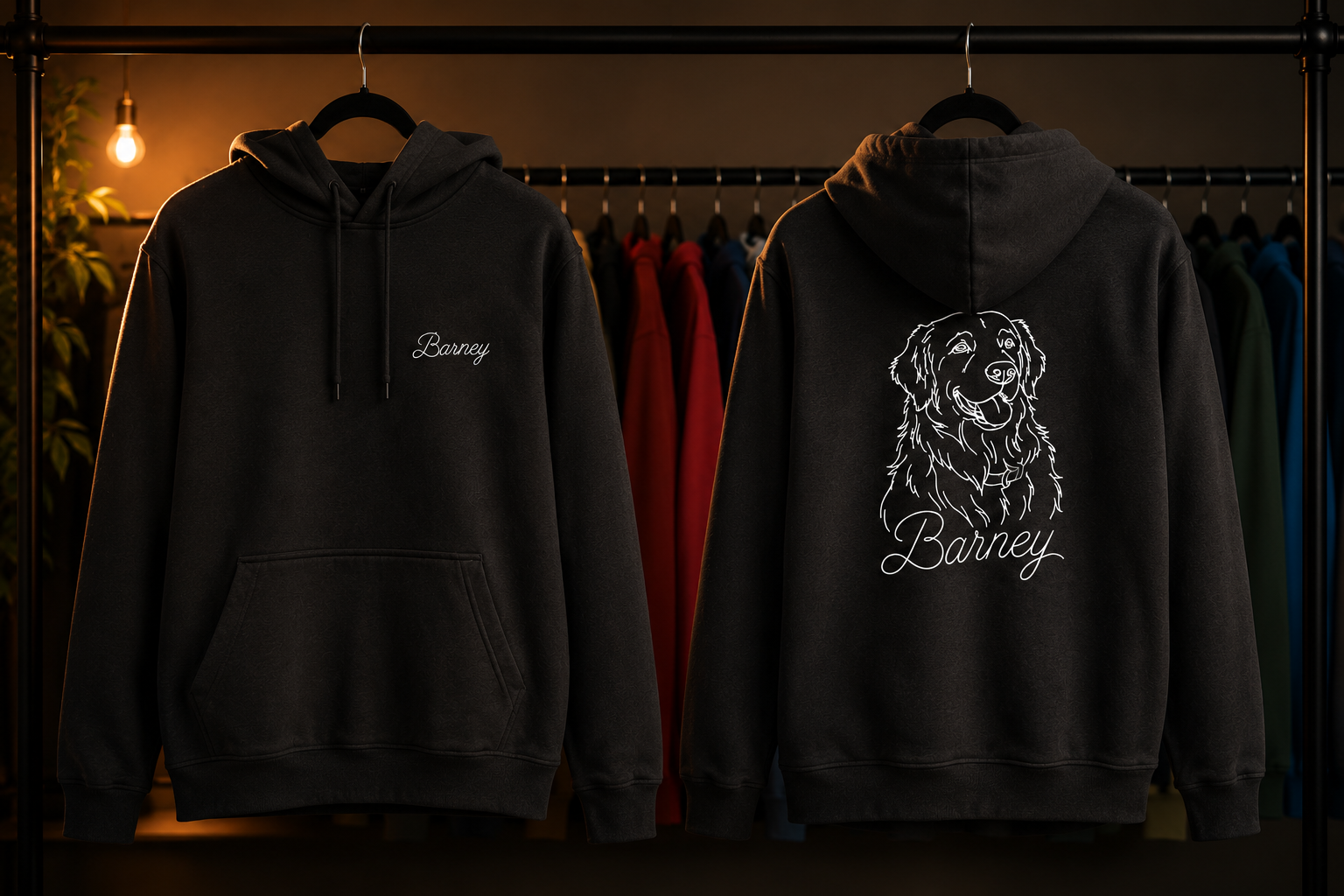 Herzgestickt Hoodie mit deinem Lieblingsmotiv