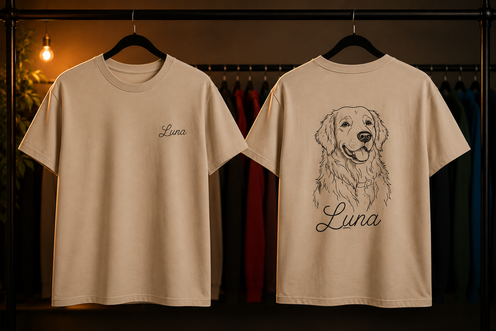 Herzgestickt Shirt mit deinem Lieblingsmotiv